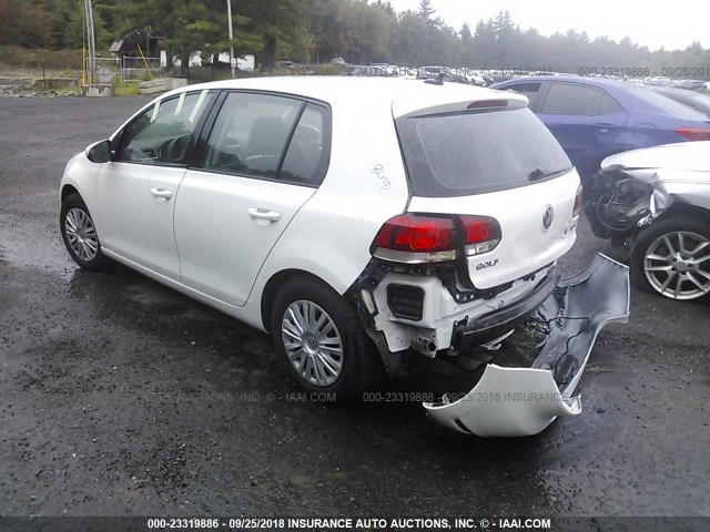 WVWDB7AJ0CW111158 - 2012 VOLKSWAGEN GOLF 白色 照片 3