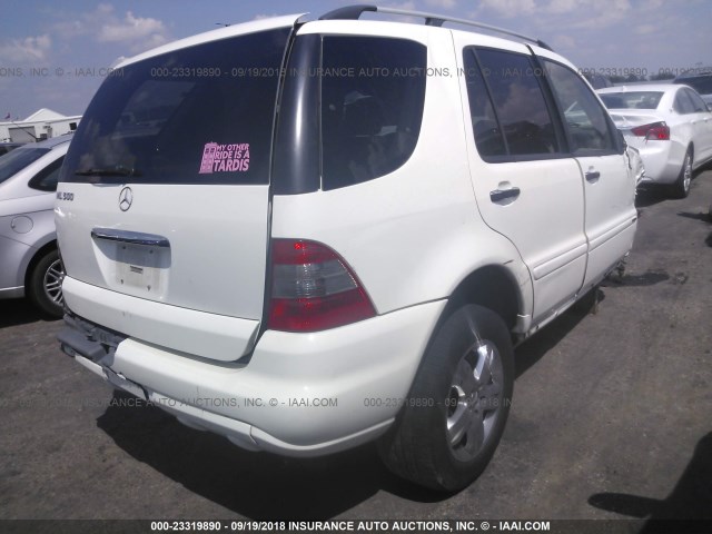 4JGAB75E15A551031 - 2005 MERCEDES-BENZ ML 500 WHITE photo 4