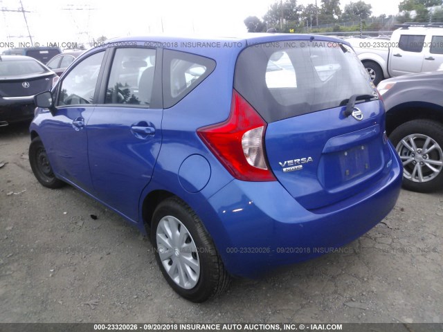3N1CE2CP9FL366704 - 2015 NISSAN VERSA NOTE S/S PLUS/SV/SL/SR BLUE photo 3