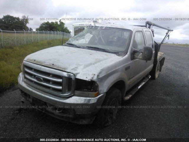 1FTSW31P03ED69713 - 2003 FORD F350 4X4 CREWCAB SRW SUPER DUTY SILVER photo 2