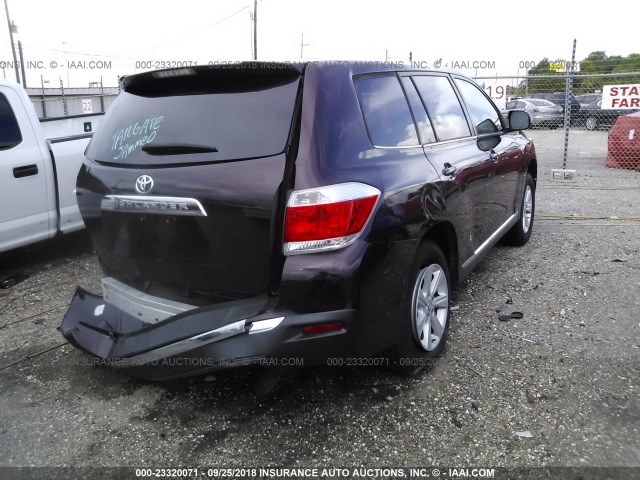 5TDZA3EH2DS036327 - 2013 TOYOTA HIGHLANDER PLUS PURPLE photo 4