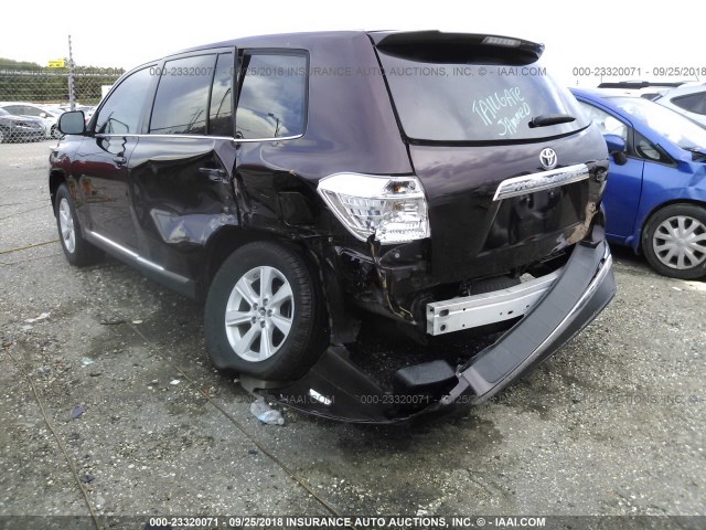 5TDZA3EH2DS036327 - 2013 TOYOTA HIGHLANDER PLUS PURPLE photo 6