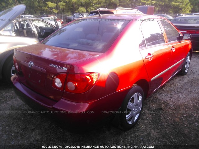 JTDBR32E260082265 - 2006 TOYOTA COROLLA CE/LE RED photo 4