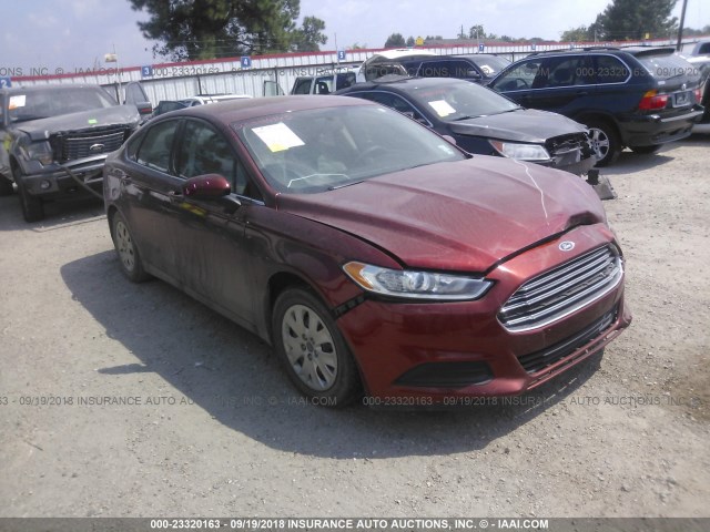 3FA6P0G7XER327107 - 2014 FORD FUSION S RED photo 1