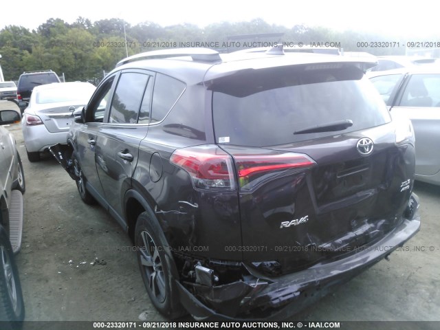 2T3RFREV0JW743155 - 2018 TOYOTA RAV4 ADVENTURE/XLE PURPLE photo 3