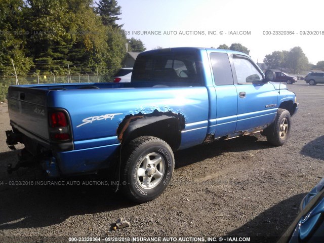 1B7HF13Y1WJ162926 - 1998 DODGE RAM 1500 BLUE photo 4