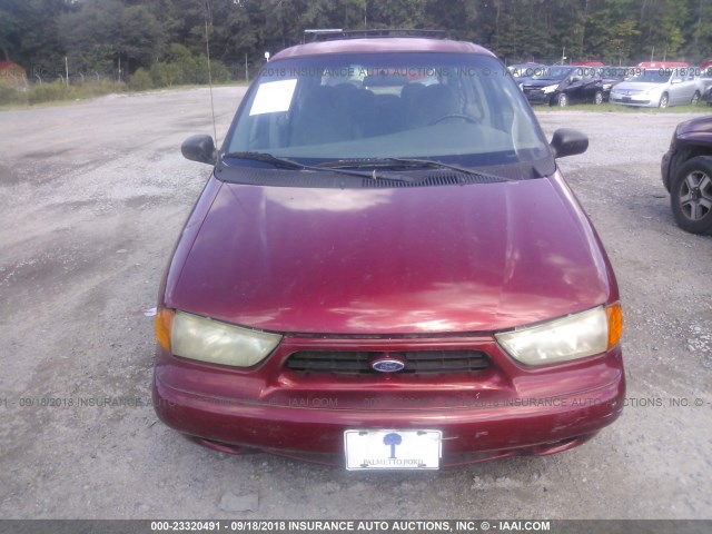 2FMZA51U5WBC52221 - 1998 FORD WINDSTAR WAGON RED photo 6