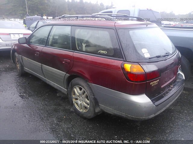 4S3BH686337601282 - 2003 SUBARU LEGACY OUTBACK LIMITED RED photo 3