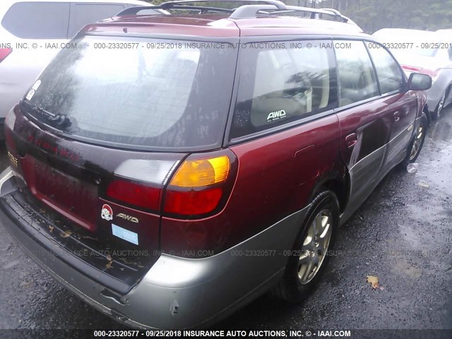 4S3BH686337601282 - 2003 SUBARU LEGACY OUTBACK LIMITED RED photo 4