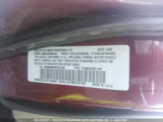 4S3BH686337601282 - 2003 SUBARU LEGACY OUTBACK LIMITED RED photo 9