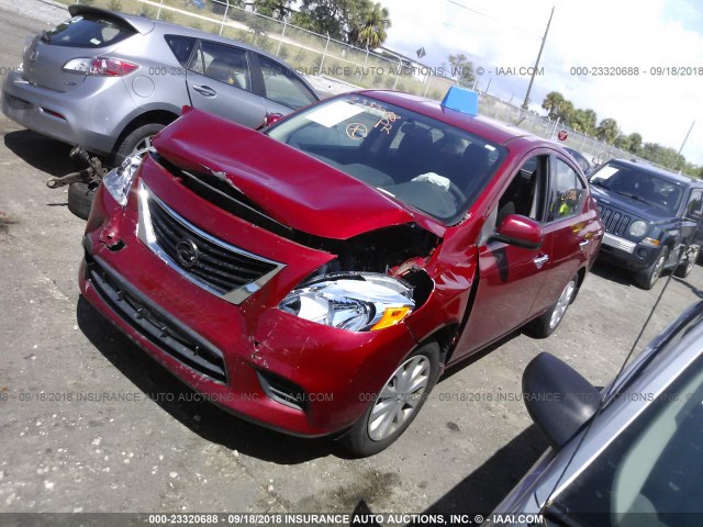 3N1CN7AP4EK462129 - 2014 NISSAN VERSA S/S PLUS/SV/SL RED photo 2