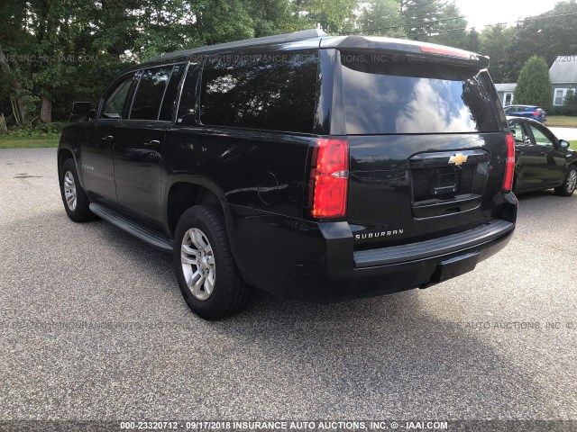 1GNSKJKC7FR550713 - 2015 CHEVROLET SUBURBAN K1500 LT BLACK photo 3