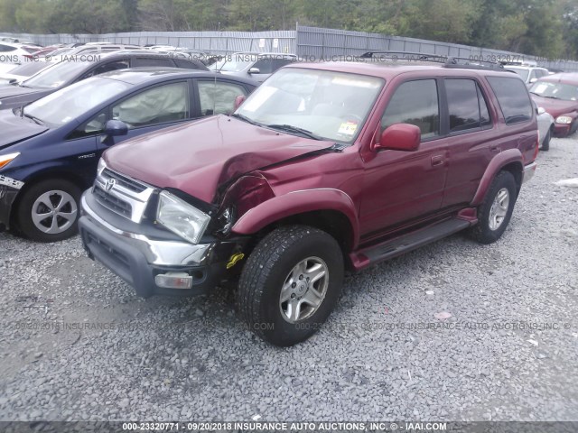 JT3HN86R129064978 - 2002 TOYOTA 4RUNNER SR5 RED photo 2