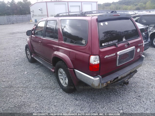 JT3HN86R129064978 - 2002 TOYOTA 4RUNNER SR5 RED photo 3