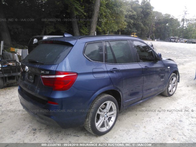 5UXWX7C57CL889354 - 2012 BMW X3 XDRIVE35I BLUE photo 4