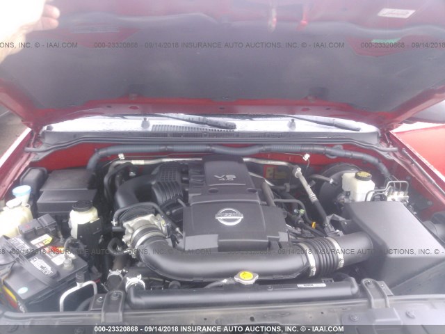1N6AD0ER4AC402472 - 2010 NISSAN FRONTIER CREW CAB SE/LE/NISMO RED photo 10