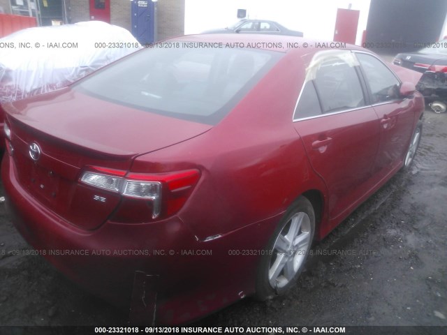 4T1BF1FK8EU855871 - 2014 TOYOTA CAMRY L/SE/LE/XLE RED photo 4