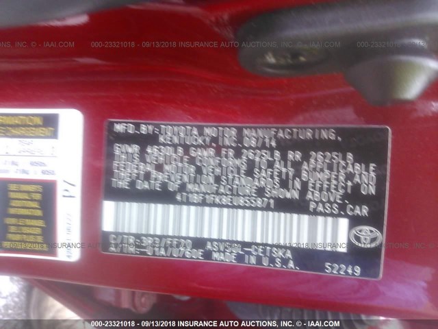 4T1BF1FK8EU855871 - 2014 TOYOTA CAMRY L/SE/LE/XLE RED photo 9