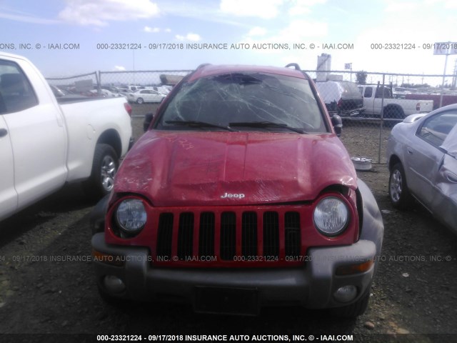 1J4GL48K14W266546 - 2004 JEEP LIBERTY SPORT RED photo 6