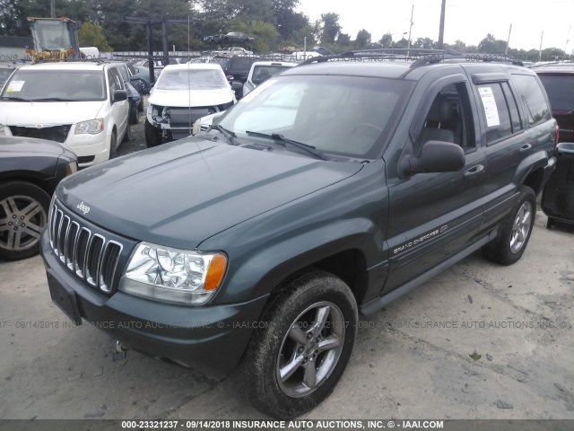 1J8GW68JX2C285510 - 2002 JEEP GRAND CHEROKEE OVERLAND TEAL photo 2