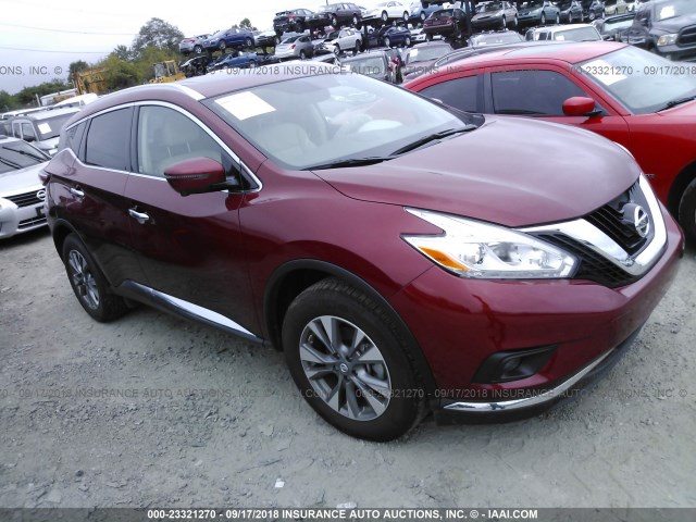 5N1AZ2MH7HN193778 - 2017 NISSAN MURANO S/SL/SV/PLATINUM RED photo 1