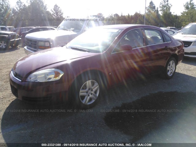 2G1WB58K389217611 - 2008 CHEVROLET IMPALA LS RED photo 2