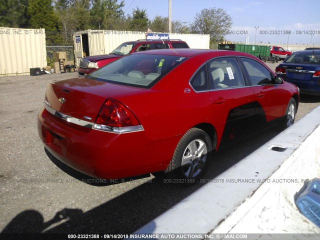 2G1WB58K389217611 - 2008 CHEVROLET IMPALA LS RED photo 4