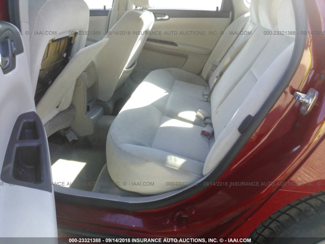 2G1WB58K389217611 - 2008 CHEVROLET IMPALA LS RED photo 8