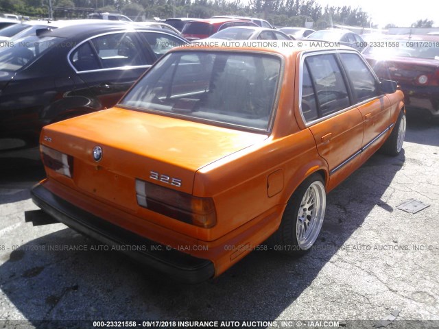 WBAAE6402H1712290 - 1987 BMW 325 E AUTOMATIC/AUTOMATIC ORANGE photo 4