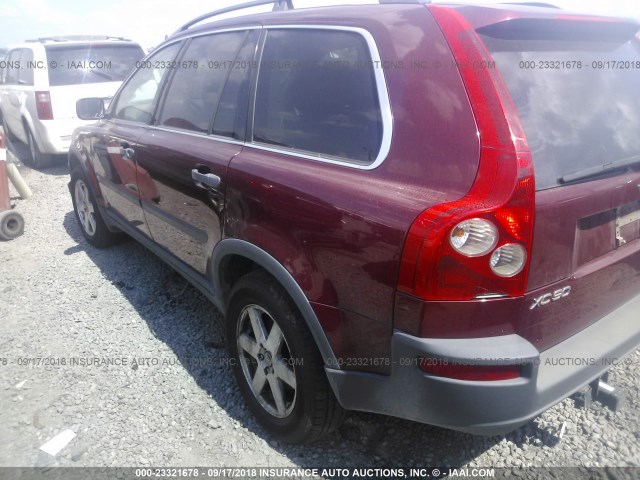 YV4CM592161293233 - 2006 VOLVO XC90 MAROON photo 3