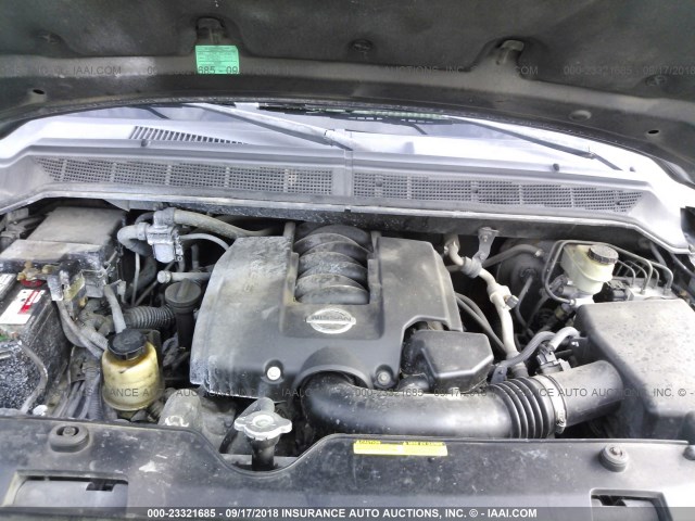 5N1AA08B55N711125 - 2005 NISSAN ARMADA SE/LE GRAY photo 10