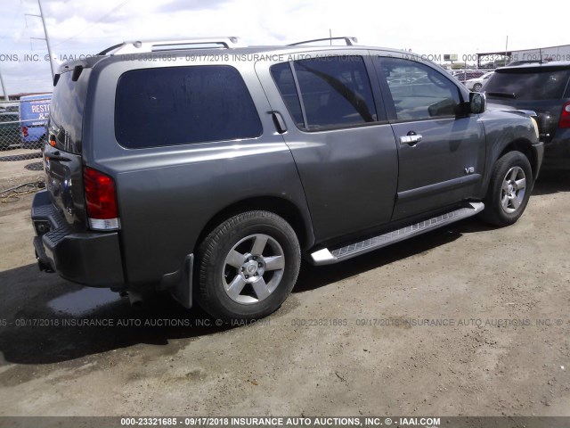 5N1AA08B55N711125 - 2005 NISSAN ARMADA SE/LE GRAY photo 4