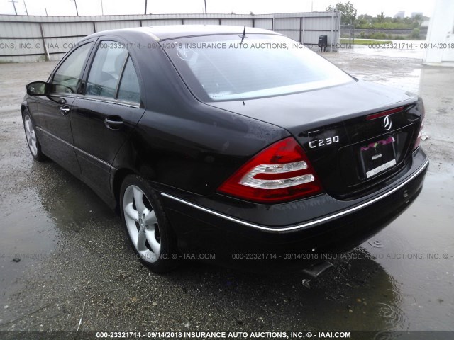 WDBRF52H86A871557 - 2006 MERCEDES-BENZ C GENERATION 2006 230 BLACK photo 3