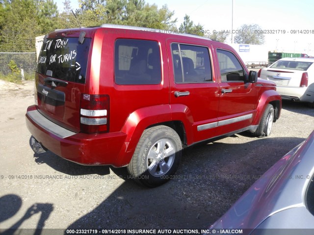 1J4PN2GK7AW103430 - 2010 JEEP LIBERTY SPORT RED photo 4