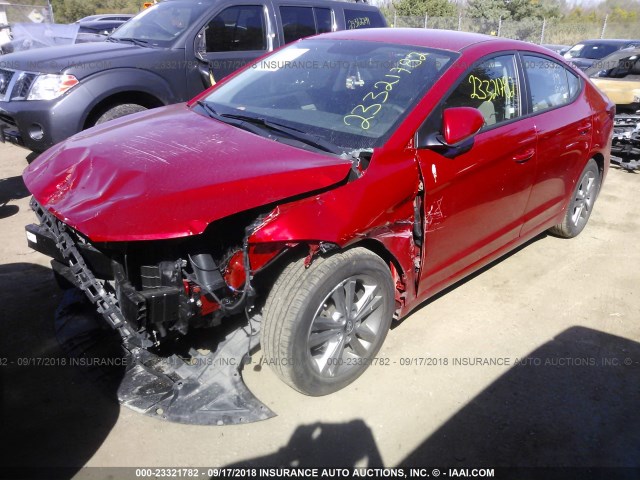 5NPD84LF5JH244202 - 2018 HYUNDAI ELANTRA SEL/VALUE/LIMITED RED photo 2