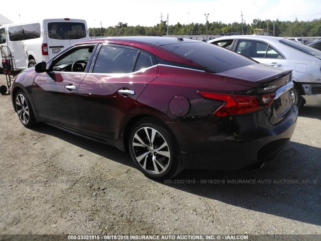 1N4AA6AP8JC383515 - 2018 NISSAN MAXIMA 3.5S/SV/SL/SR/PLAT MAROON photo 3