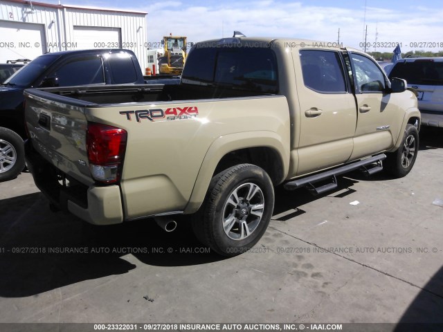 5TFCZ5AN3HX094825 - 2017 TOYOTA TACOMA DBL CAB/SR/TRDSPT/OR/PRO TAN photo 4