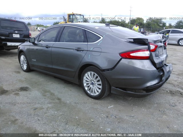 3FA6P0LU2ER169258 - 2014 FORD FUSION SE HYBRID GRAY photo 3