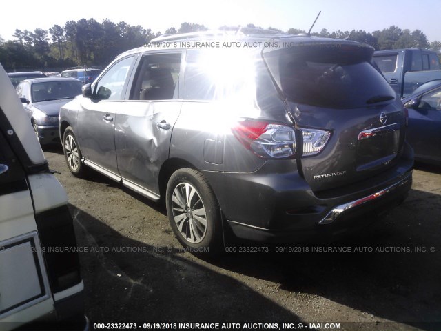 5N1DR2MN1HC912246 - 2017 NISSAN PATHFINDER S/SV/SL/PLATINUM GRAY photo 3