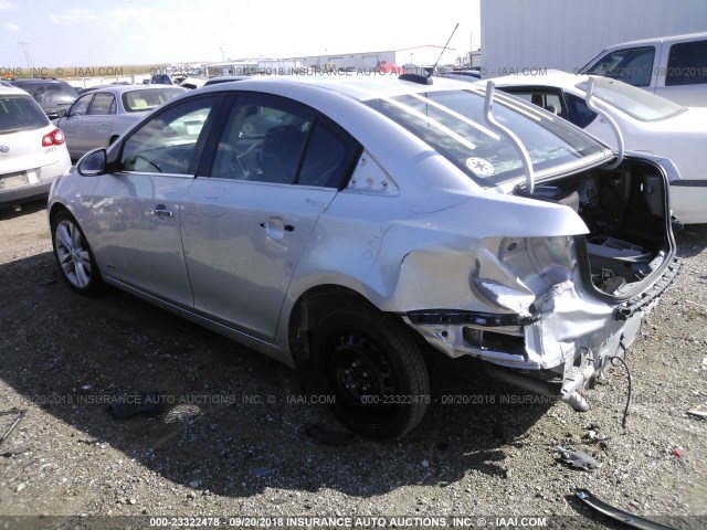 1G1PG5SB8F7261309 - 2015 CHEVROLET CRUZE LTZ SILVER photo 3