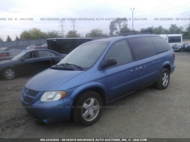 2D4GP44L07R125508 - 2007 DODGE GRAND CARAVAN SXT BLUE photo 2