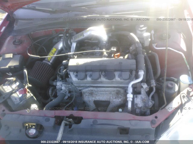 1HGEM21114L062512 - 2004 HONDA CIVIC DX VP RED photo 10