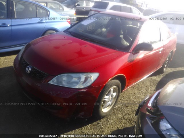 1HGEM21114L062512 - 2004 HONDA CIVIC DX VP RED photo 2