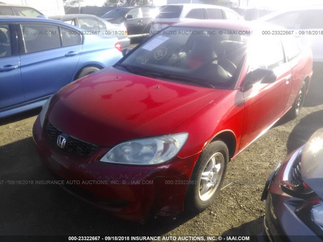 1HGEM21114L062512 - 2004 HONDA CIVIC DX VP RED photo 6