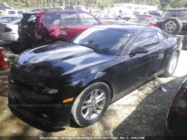 2G1FB1E39F9240376 - 2015 CHEVROLET CAMARO LS BLACK photo 2