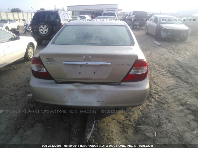 4T1BE32K02U536027 - 2002 TOYOTA CAMRY LE/XLE/SE GOLD photo 6