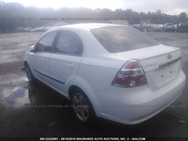 KL1TG5DE5BB236539 - 2011 CHEVROLET AVEO LT WHITE photo 3