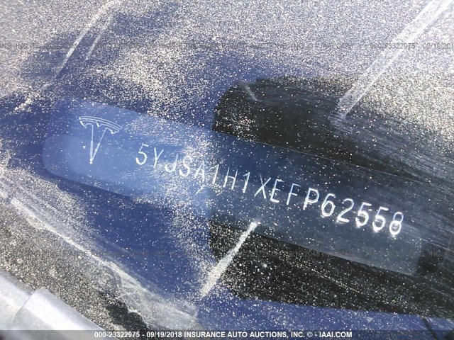 5YJSA1H1XEFP62558 - 2014 TESLA MODEL S WHITE photo 9