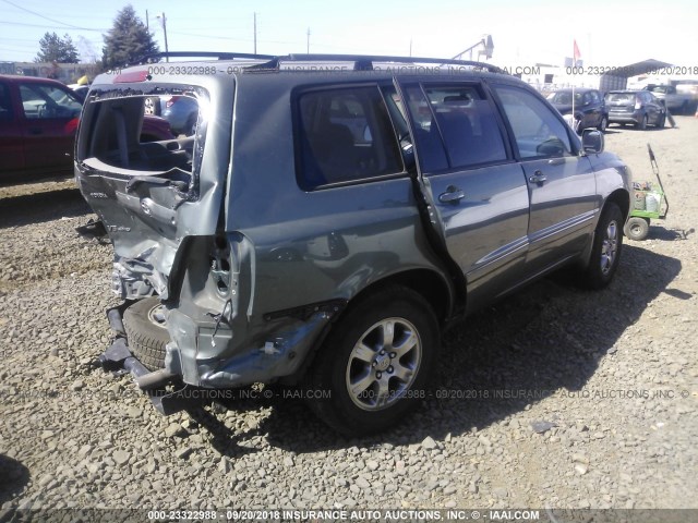 JTEEP21A240022863 - 2004 TOYOTA HIGHLANDER GRAY photo 4