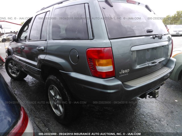 1J8GW68J12C113687 - 2002 JEEP GRAND CHEROKEE OVERLAND GRAY photo 3